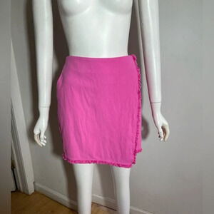 Strut & Bolt Faux Wrap Neon Pink Skirt Mini Women Size Medium NWT
